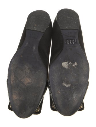 Roger Vivier Satin Animal Print Ballet Flats