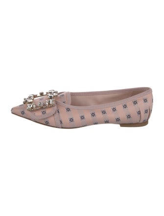 Roger Vivier Crystal Embellishments Ballet Flats