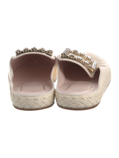 Roger Vivier Leather Crystal Embellishments Mules