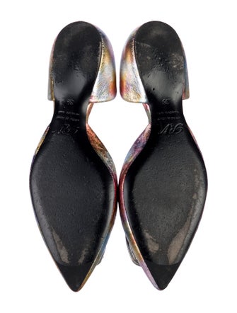 Roger Vivier Leather Crystal Embellishments D'Orsay Flats