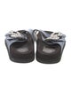 Roger Vivier Leather Crystal Embellishments Slides