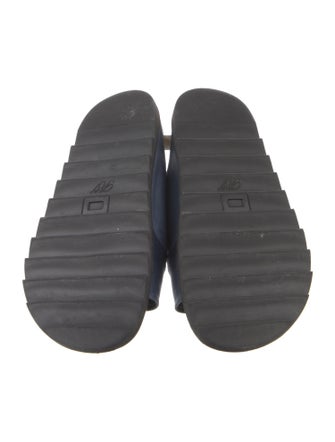 Roger Vivier Leather Crystal Embellishments Slides