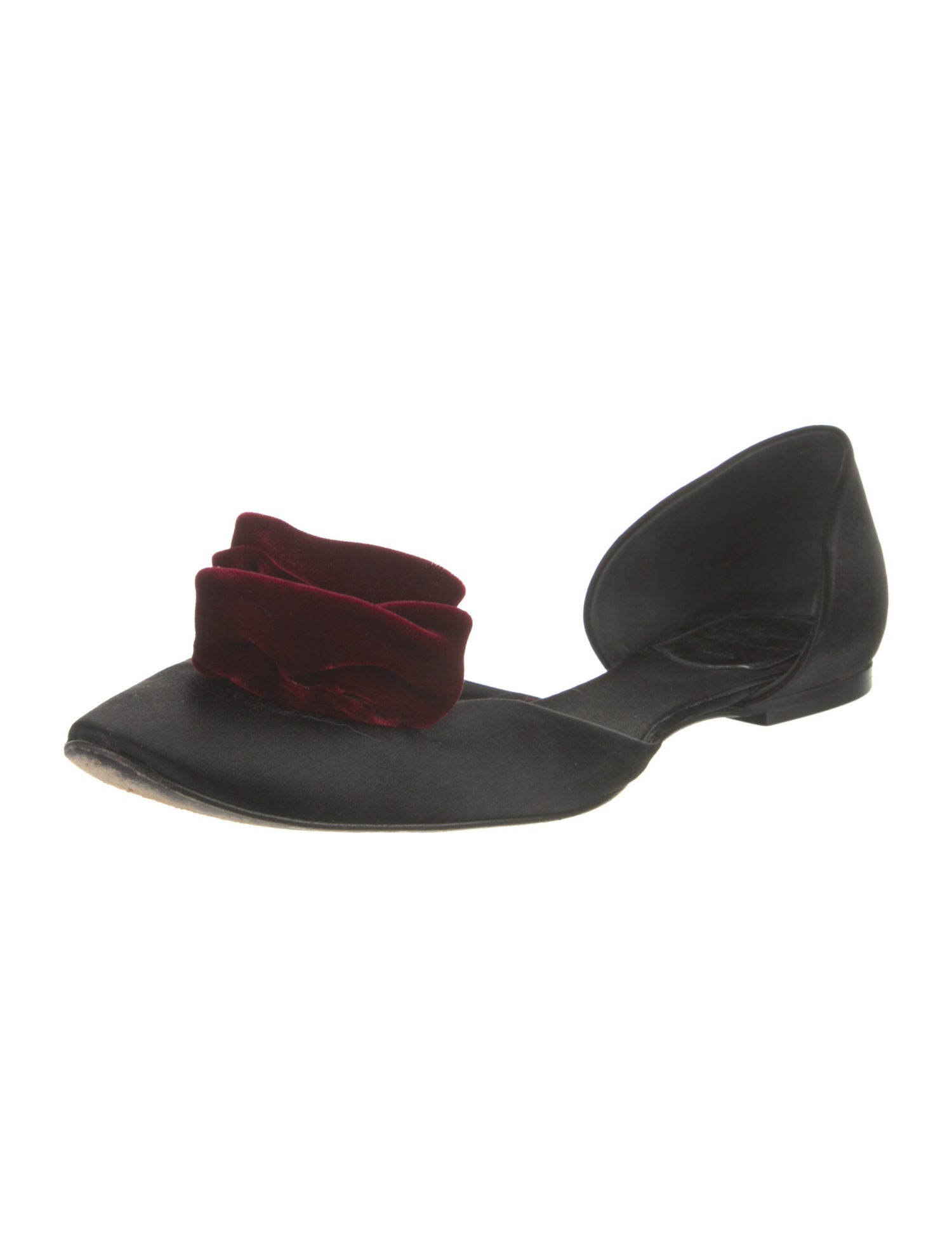 Roger Vivier Satin D'Orsay Flats