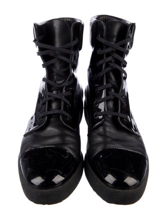 Roger Vivier Patent Leather Lace-Up Boots
