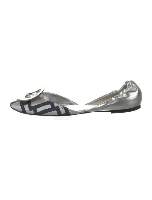 Roger Vivier Canvas Printed D'Orsay Flats