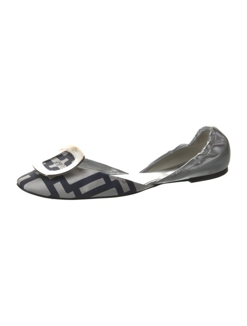 Roger Vivier Canvas Printed D'Orsay Flats