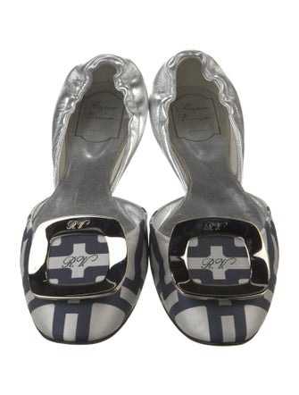 Roger Vivier Canvas Printed D'Orsay Flats
