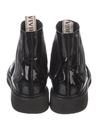 Roger Vivier Patent Leather Crystal Embellishments Boots