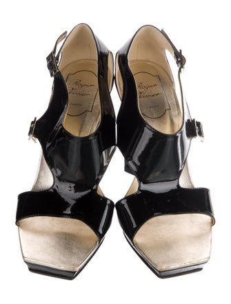 Roger Vivier Patent Leather T-Strap Sandals