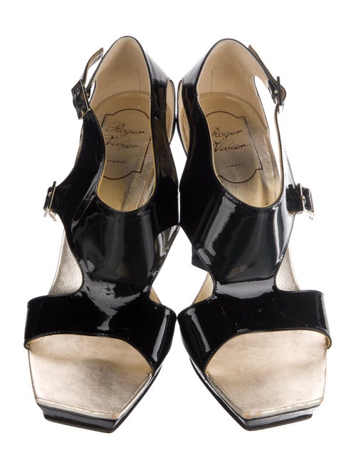 Roger Vivier Patent Leather T-Strap Sandals