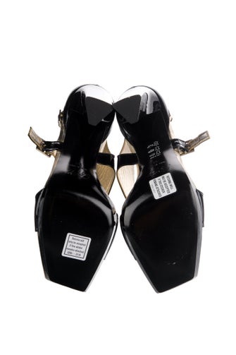 Roger Vivier Patent Leather T-Strap Sandals