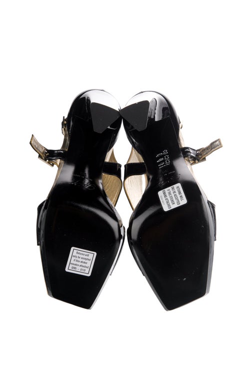 Roger Vivier Patent Leather T-Strap Sandals