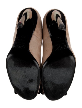 Roger Vivier Suede Colorblock Pattern Pumps