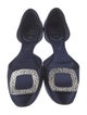 Roger Vivier Satin Crystal Embellishments D'Orsay Flats
