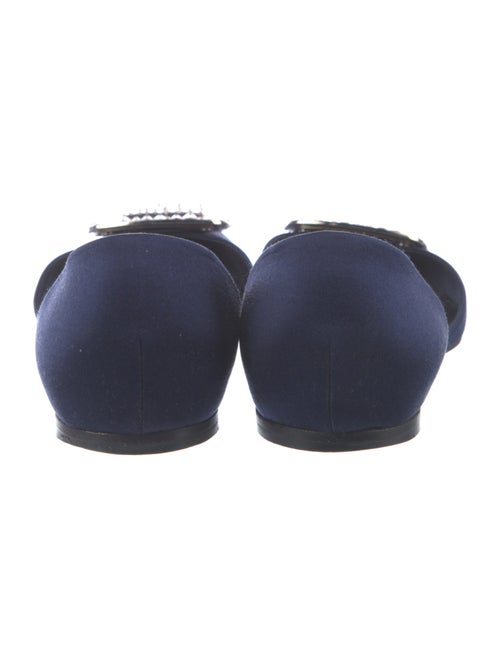 Roger Vivier Satin Crystal Embellishments D'Orsay Flats