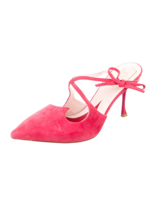 Roger Vivier Suede Bow Accents Mules