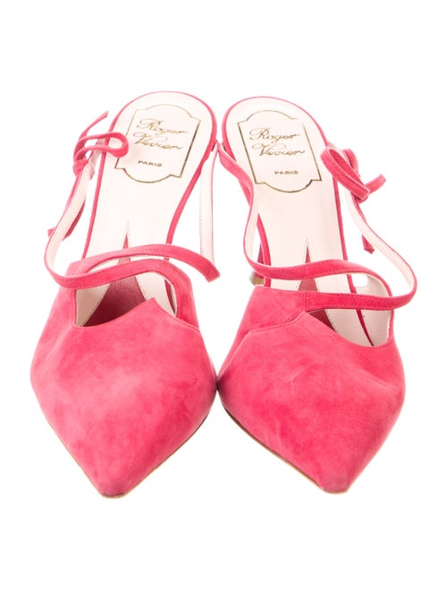 Roger Vivier Suede Bow Accents Mules