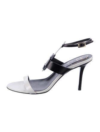 Roger Vivier Leather Printed Slingback Sandals