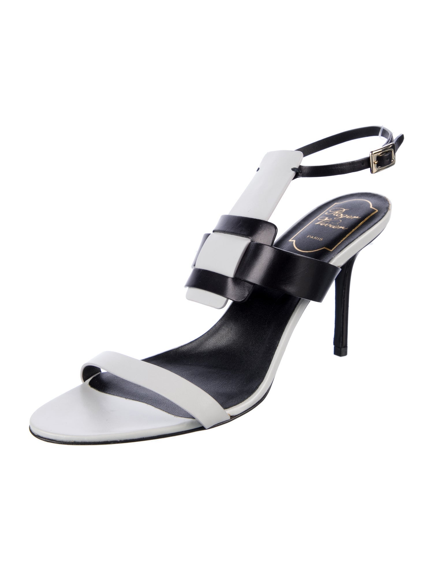 Roger Vivier Leather Printed Slingback Sandals