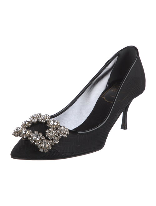 Roger Vivier Mesh Crystal Embellishments Pumps