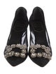 Roger Vivier Mesh Crystal Embellishments Pumps