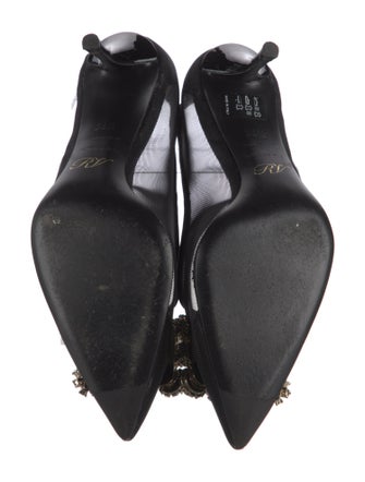 Roger Vivier Mesh Crystal Embellishments Pumps