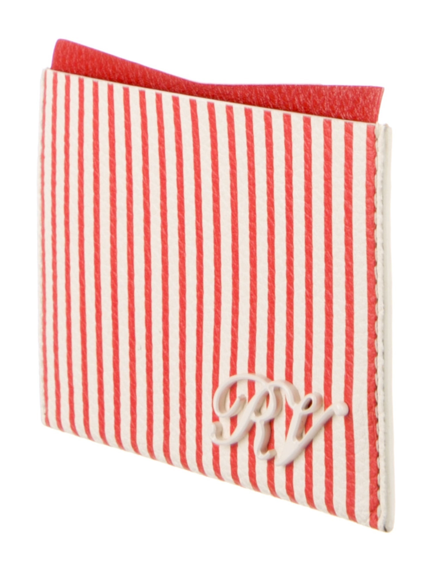 Roger Vivier Leather Striped Wallet