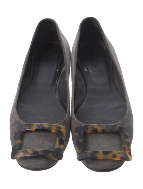 Roger Vivier Suede Animal Print Flats