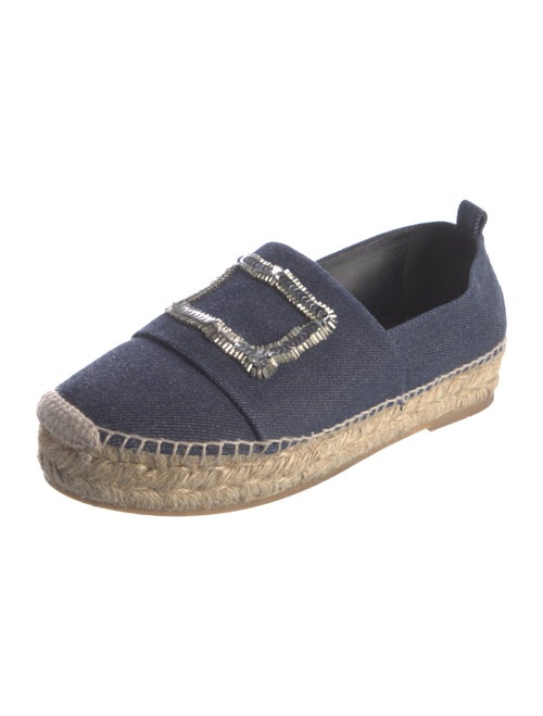 Roger Vivier Denim Sequin Embellishments Espadrilles