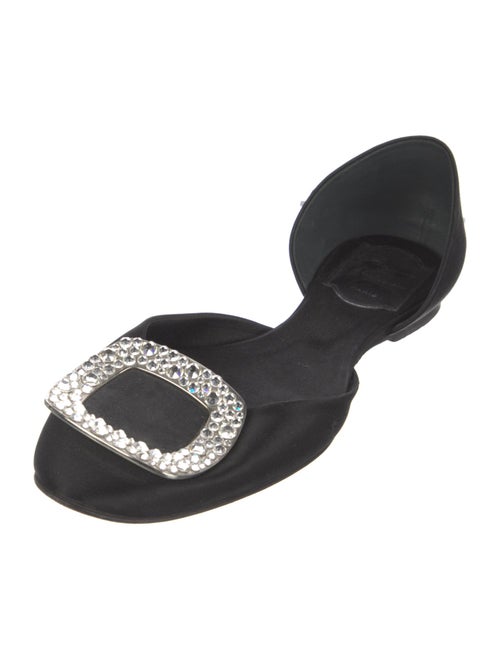 Roger Vivier Satin Crystal Embellishments D'Orsay Flats