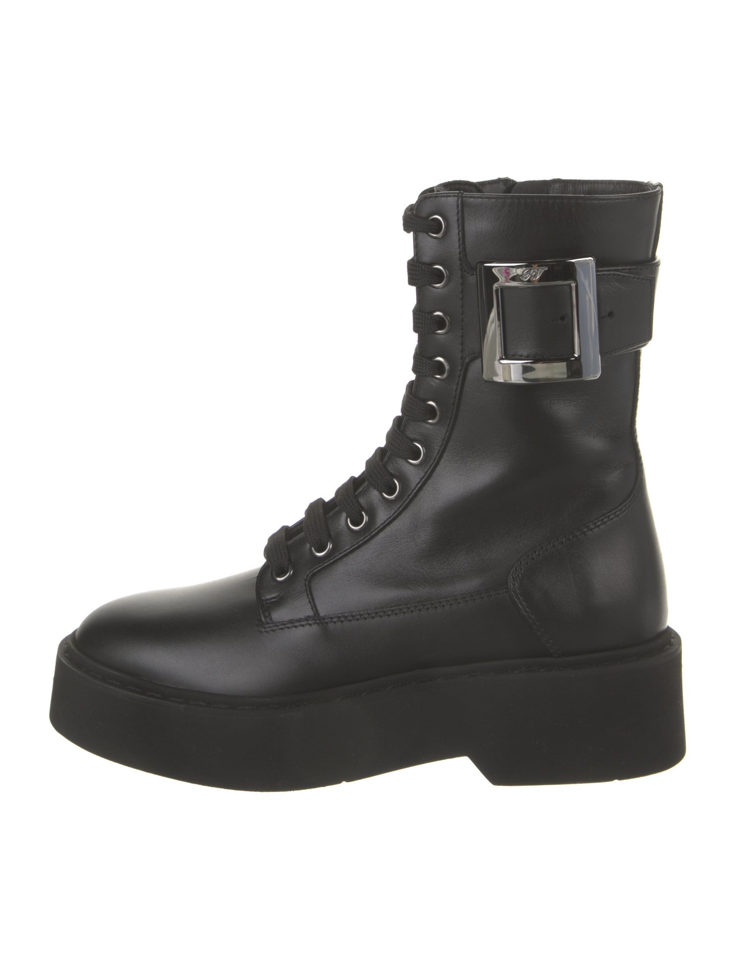 Roger Vivier Leather Combat Boots