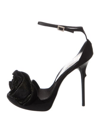 Roger Vivier Satin T-Strap Sandals