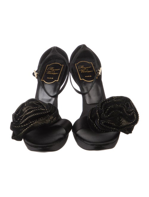 Roger Vivier Satin T-Strap Sandals