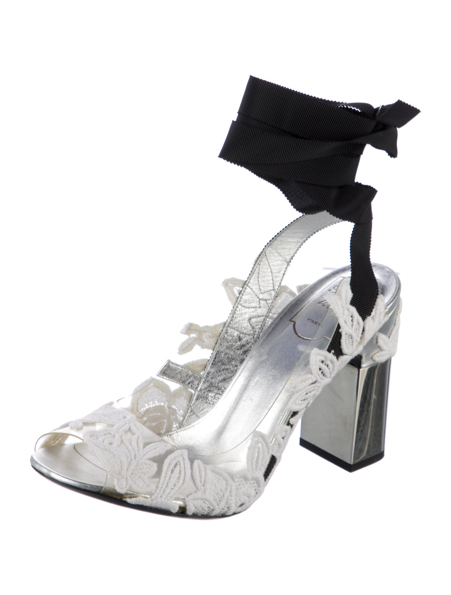 Roger Vivier PVC Patterned Slingback Sandals