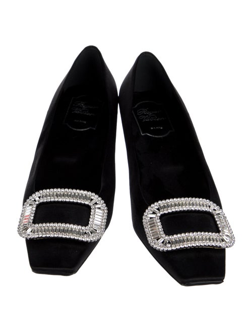 Roger Vivier Satin Crystal Embellishments Pumps