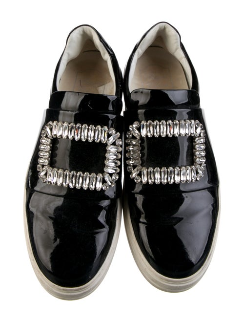 Roger Vivier Patent Leather Crystal Embellishments Sneakers