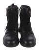 Roger Vivier Leather Crystal Embellishments Combat Boots