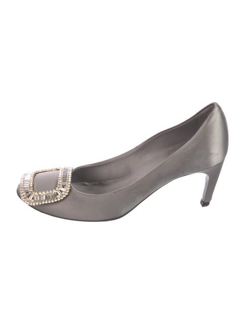 Roger Vivier Satin Crystal Embellishments Pumps