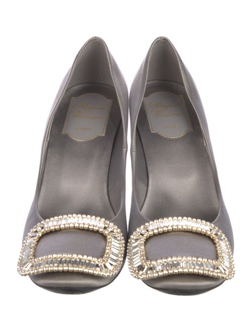 Roger Vivier Satin Crystal Embellishments Pumps