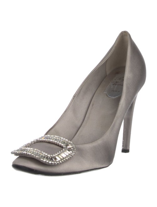 Roger Vivier Satin Crystal Embellishments Pumps
