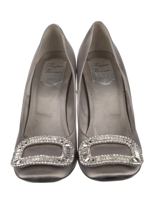 Roger Vivier Satin Crystal Embellishments Pumps