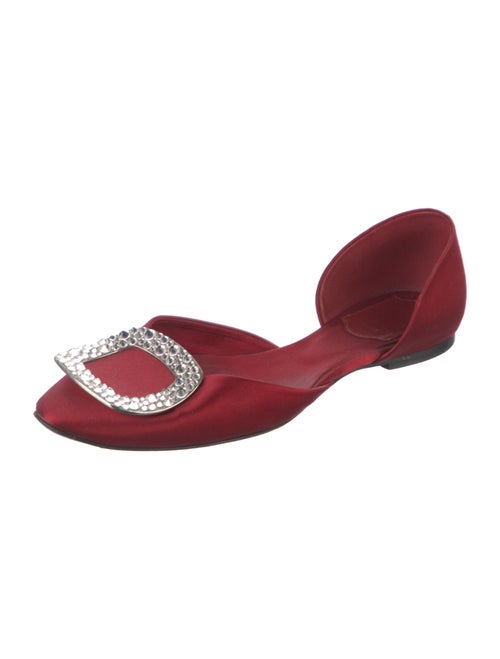 Roger Vivier Satin Crystal Embellishments D'Orsay Flats