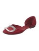 Roger Vivier Satin Crystal Embellishments D'Orsay Flats