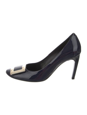 Roger Vivier Signature Logo Patent Leather Pumps
