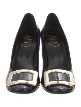 Roger Vivier Signature Logo Patent Leather Pumps