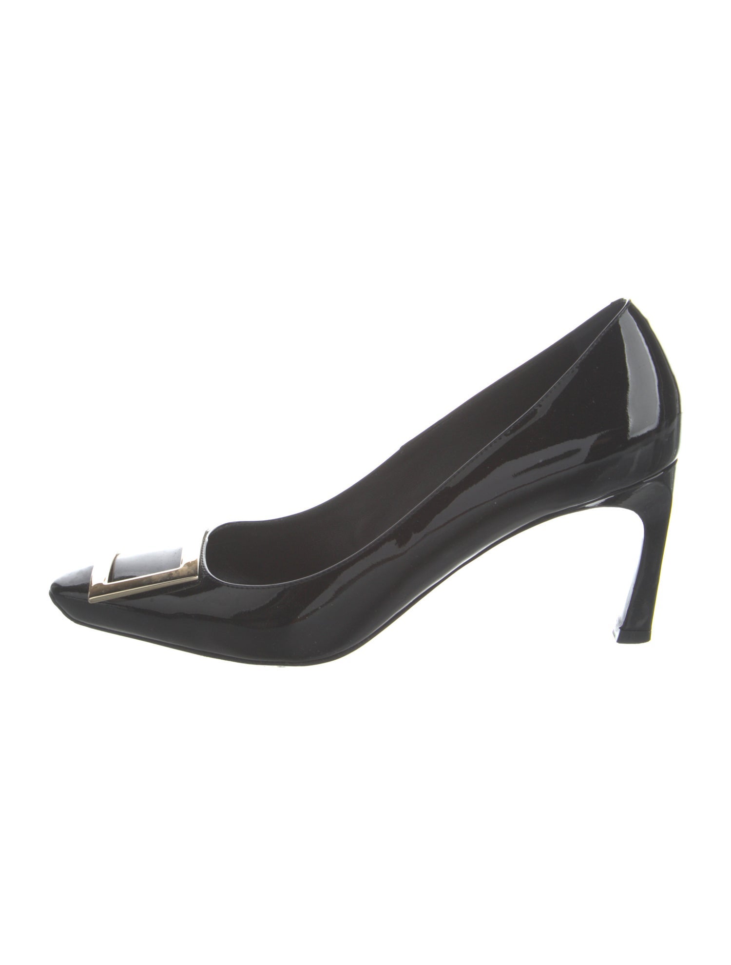 Roger Vivier Patent Leather Studded Accents Pumps