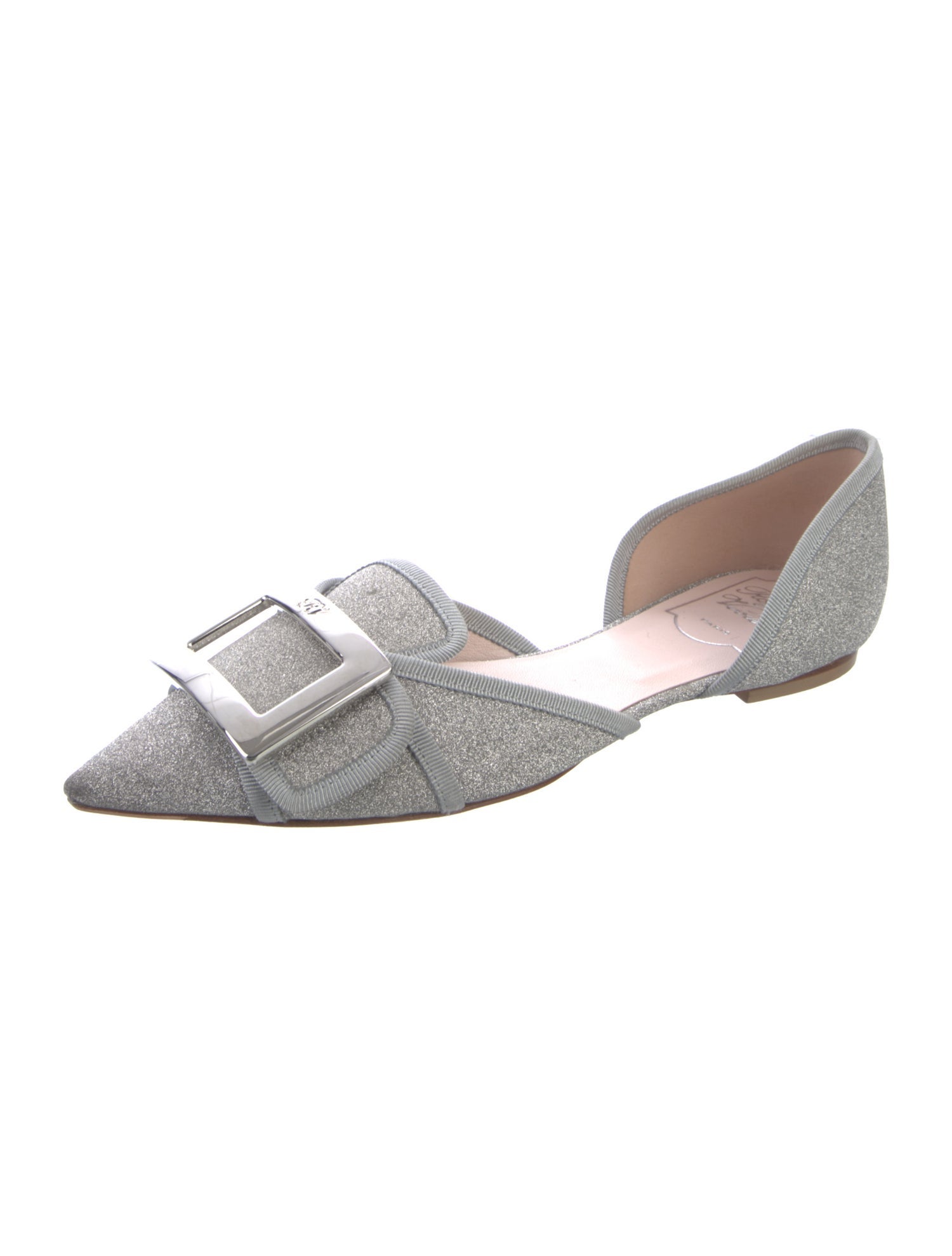 Roger Vivier Glitter D'Orsay Flats