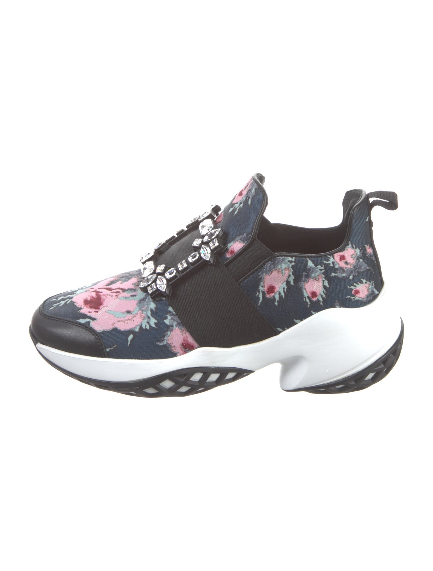 Roger Vivier Canvas Floral Print Sneakers