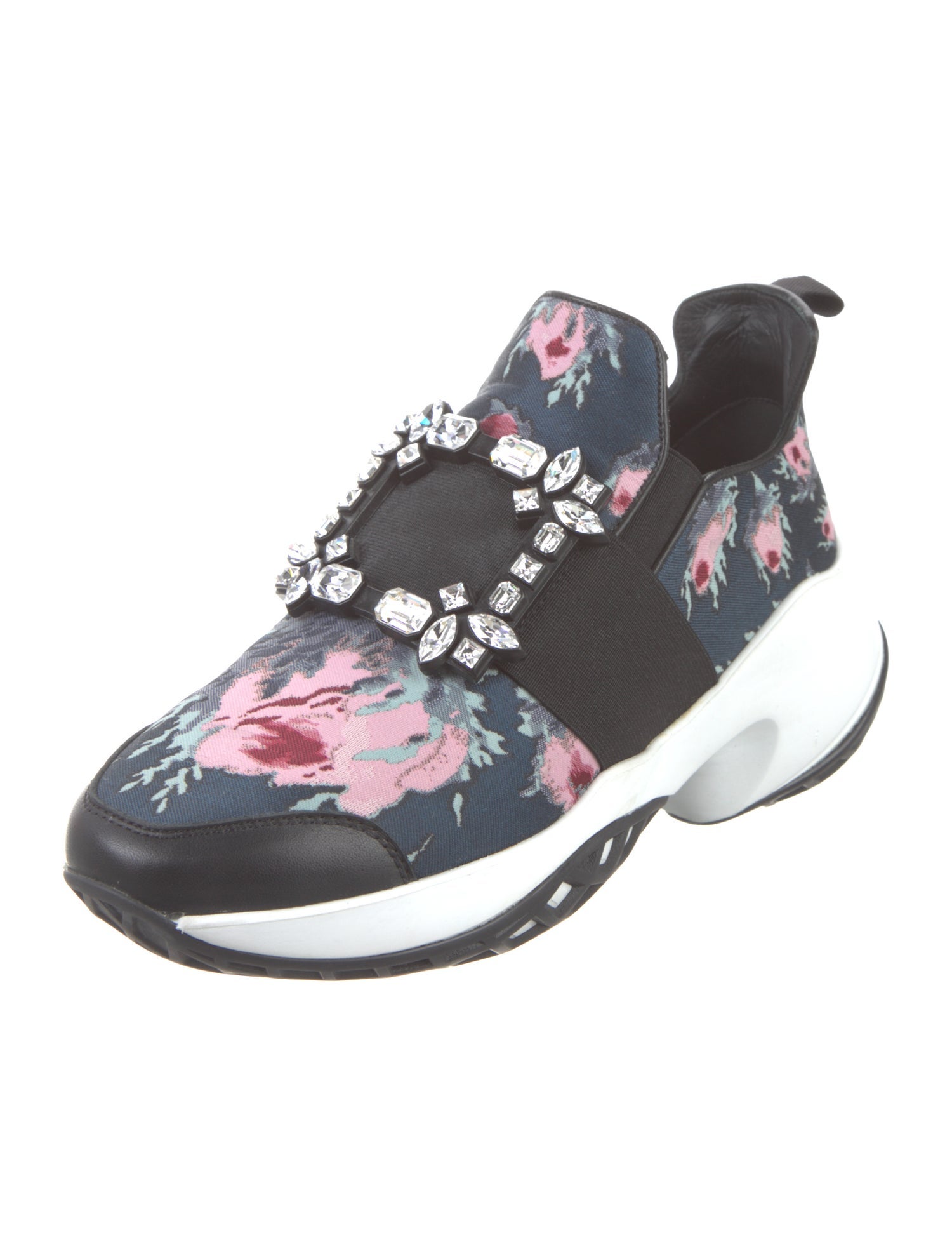 Roger Vivier Canvas Floral Print Sneakers