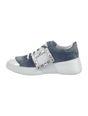 Roger Vivier Denim Colorblock Pattern Sneakers
